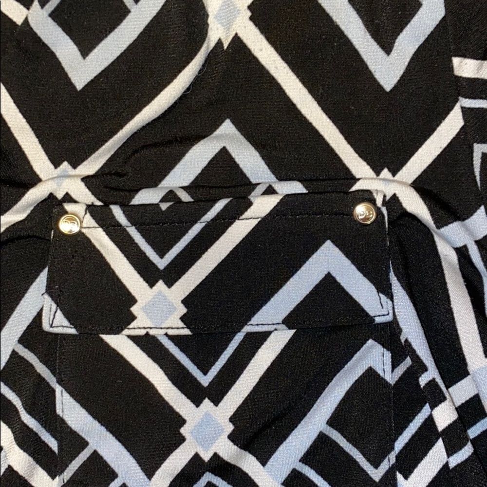 Dana Buchman Button Down Geometric Print Blouse - Picture 8 of 10
